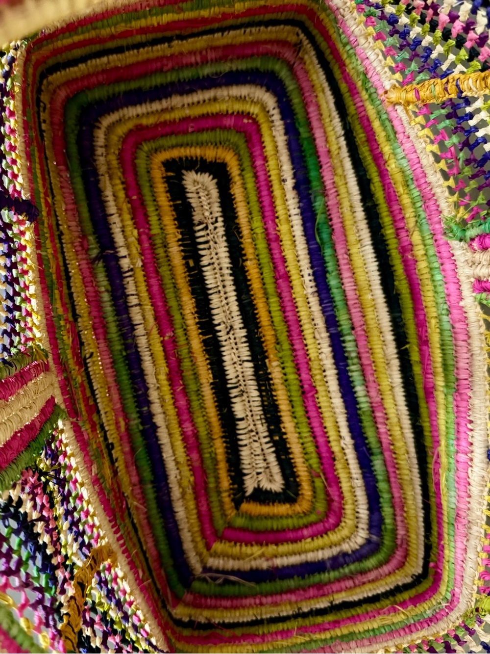 BTB Los Angeles Multicolor Raffia Architectural Open-Weave Tote - Picture 5 of 9